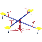Kids Metal Seesaw Teeter Totter Children's Playground Equipment for Garden Outdoor Indoor Swing, 4 Seats-Toys & Games > Kids Outdoor Play > Gym Sets & Swings-DECOROLALA