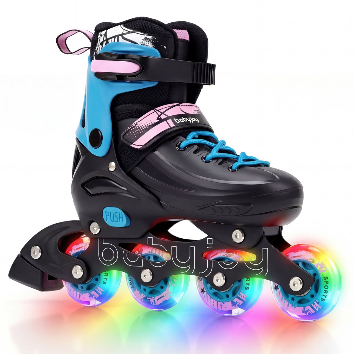 Adjustable Light-Up Inline Skates for Kids - Sizes 13.5C-3