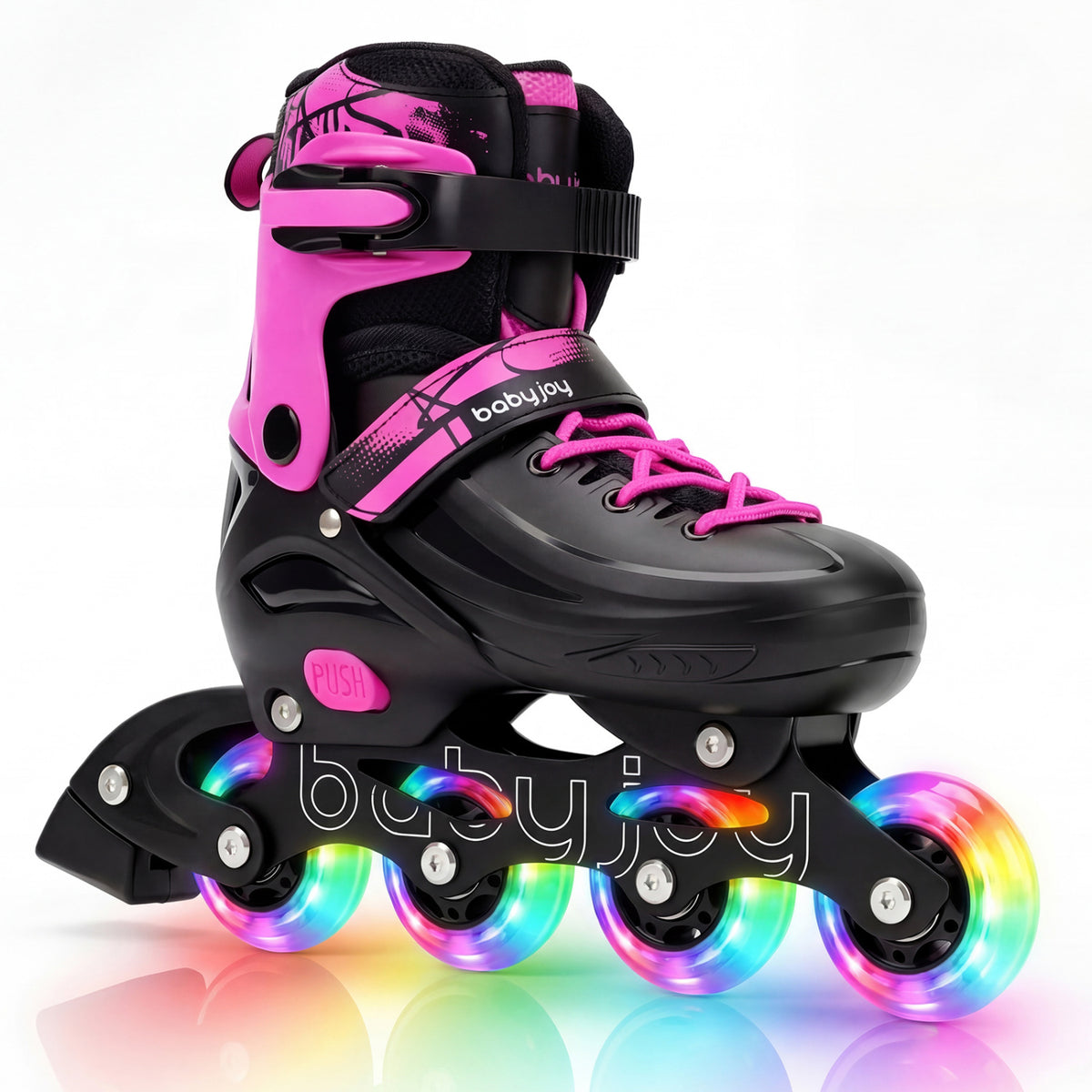 Adjustable Light-Up Inline Skates for Kids - Sizes 13.5C-3