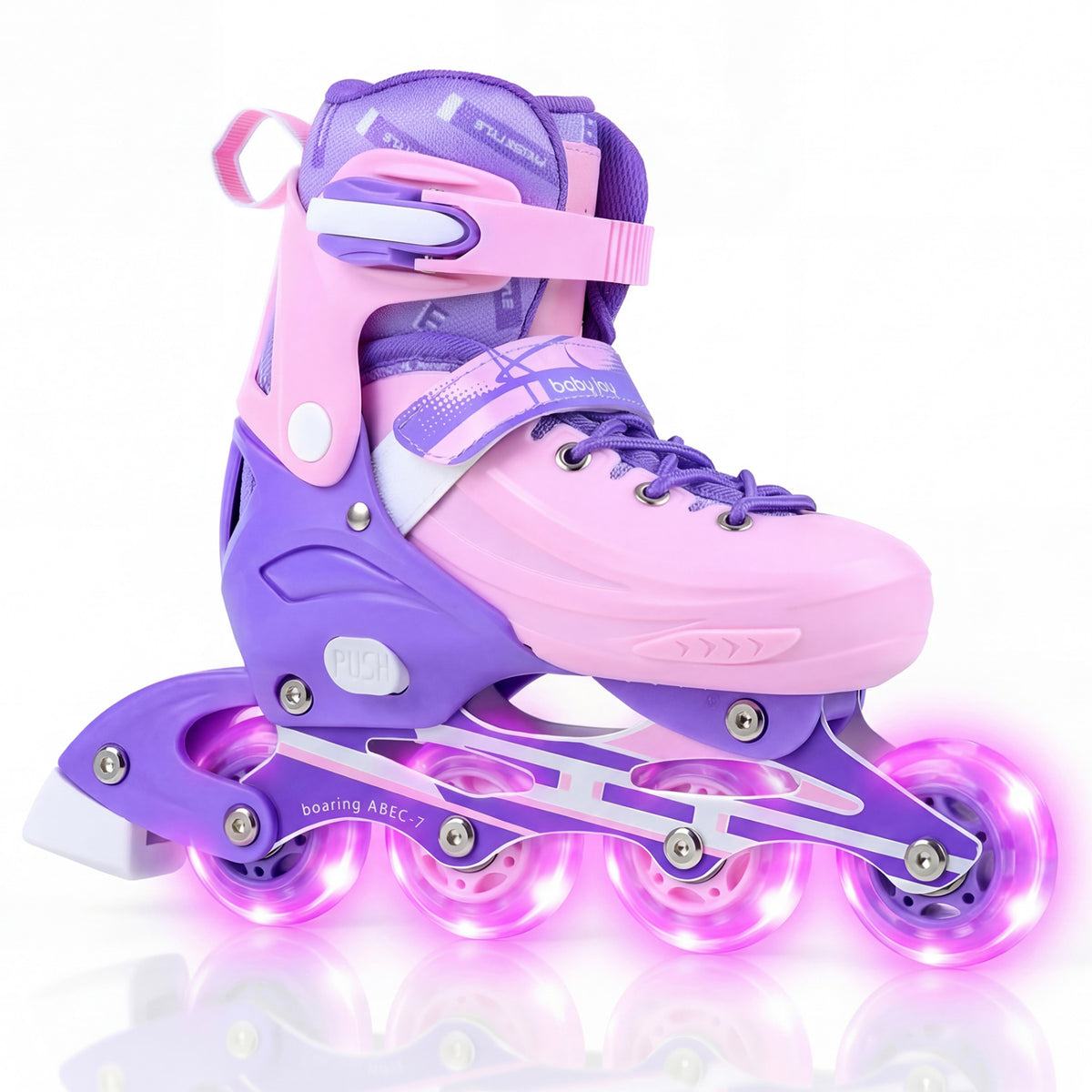 Adjustable Light-Up Inline Skates for Kids - Sizes 13.5C-3