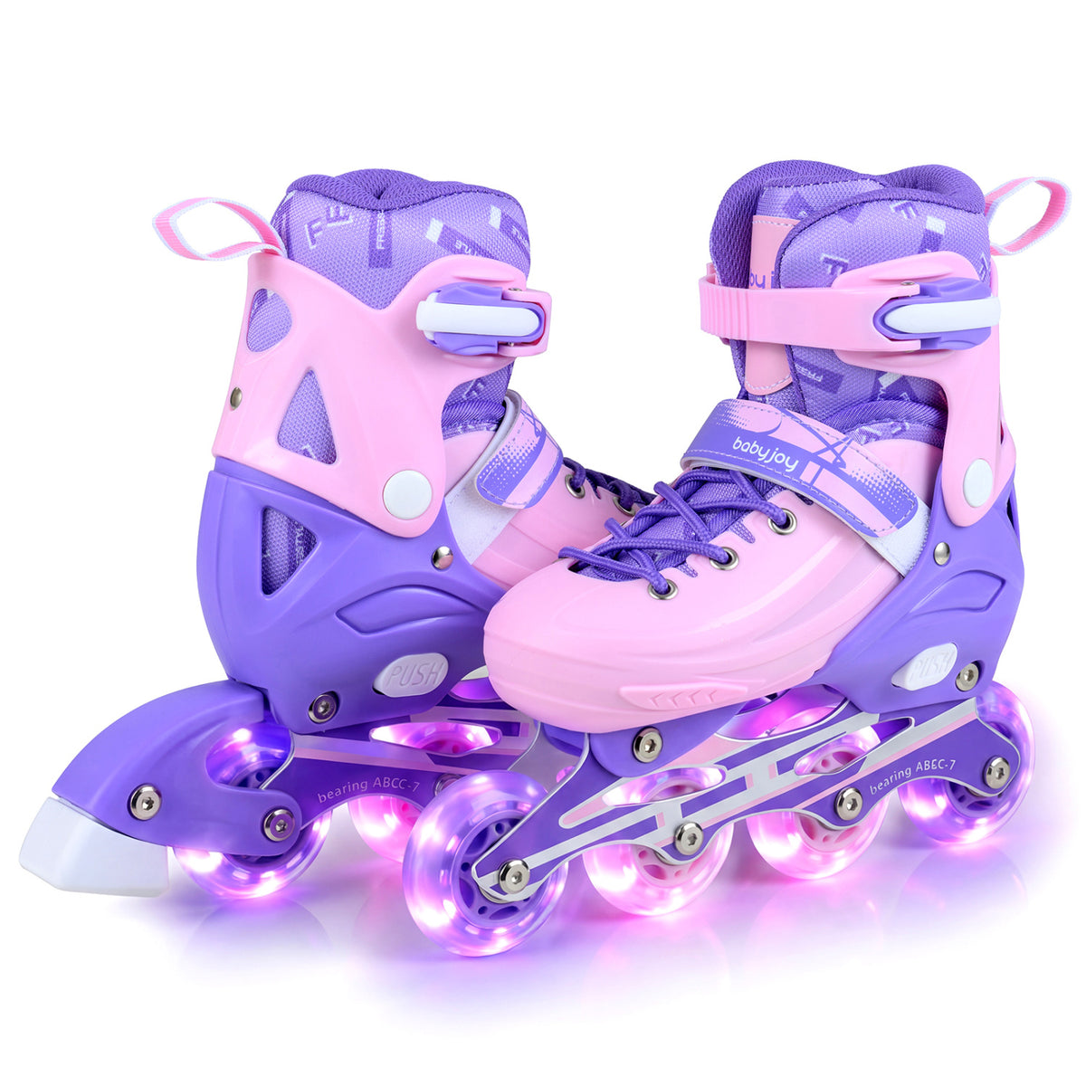 Adjustable Light-Up Inline Skates for Kids - Sizes 13.5C-3