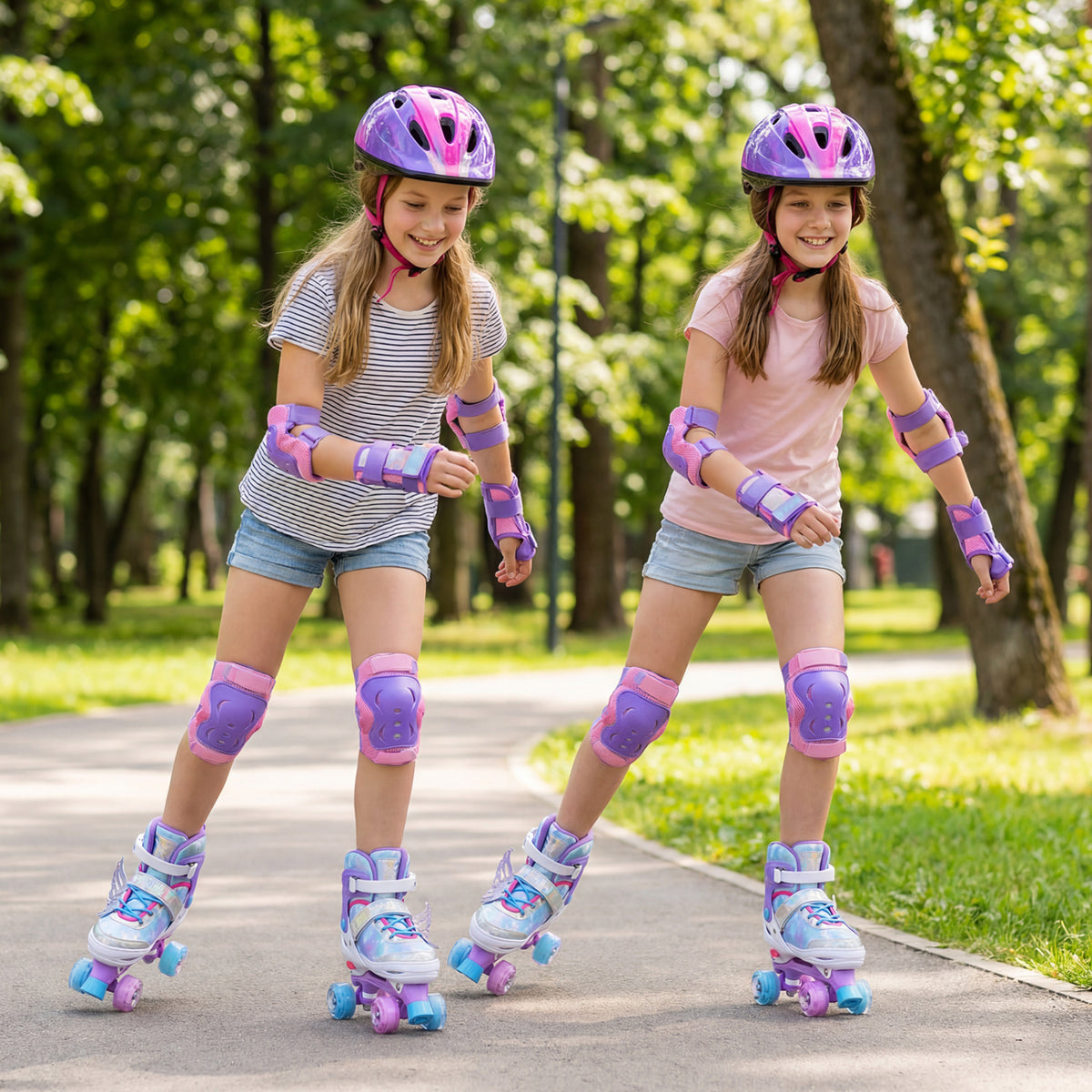 Patins à roulettes pour tout-petits de 9 à 14 ans, réglables sur 4 tailles, avec 4 roues lumineuses