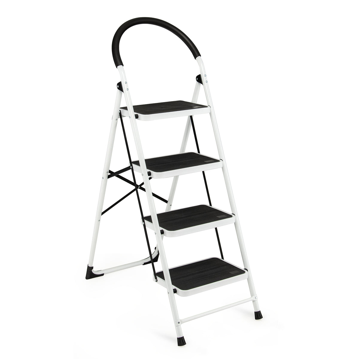 4-Step Folding Ladder with Anti-Slip Pedal Platform 330Lbs Capacity-Ladders-DECOROLALA