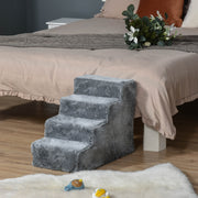 4-Step Pet Stairs for Dogs and Cats - Light Grey 17.3" High-Dogs-DECOROLALA