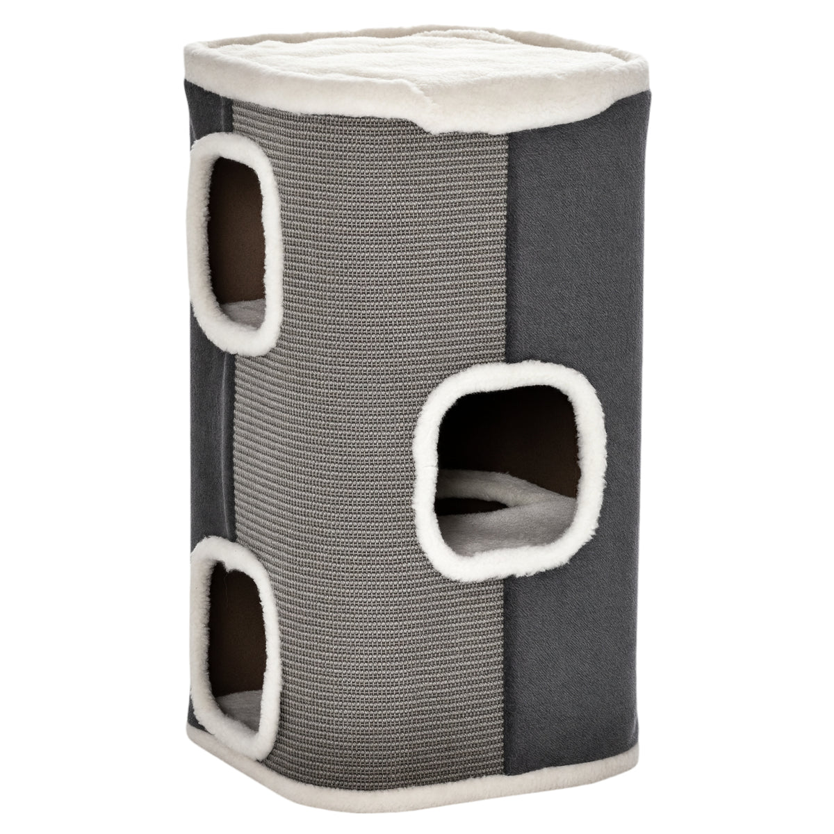 4-Story Cat Condo with Sisal Scratching Surface - Grey 29" H-Cats-DECOROLALA