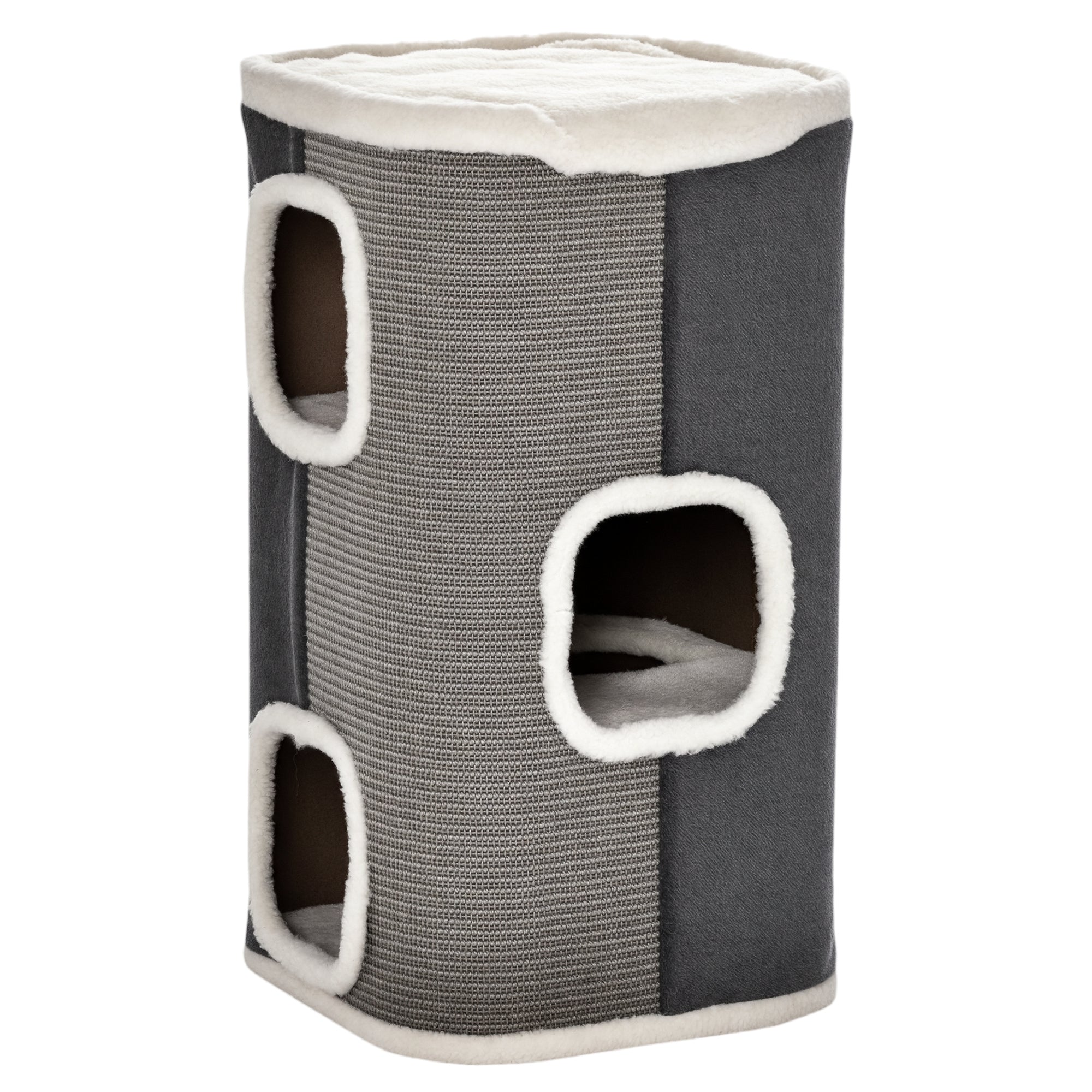 4-Story Cat Condo with Sisal Scratching Surface - Grey 29" H-Cats-DECOROLALA