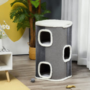 4-Story Cat Condo with Sisal Scratching Surface - Grey 29" H-Cats-DECOROLALA