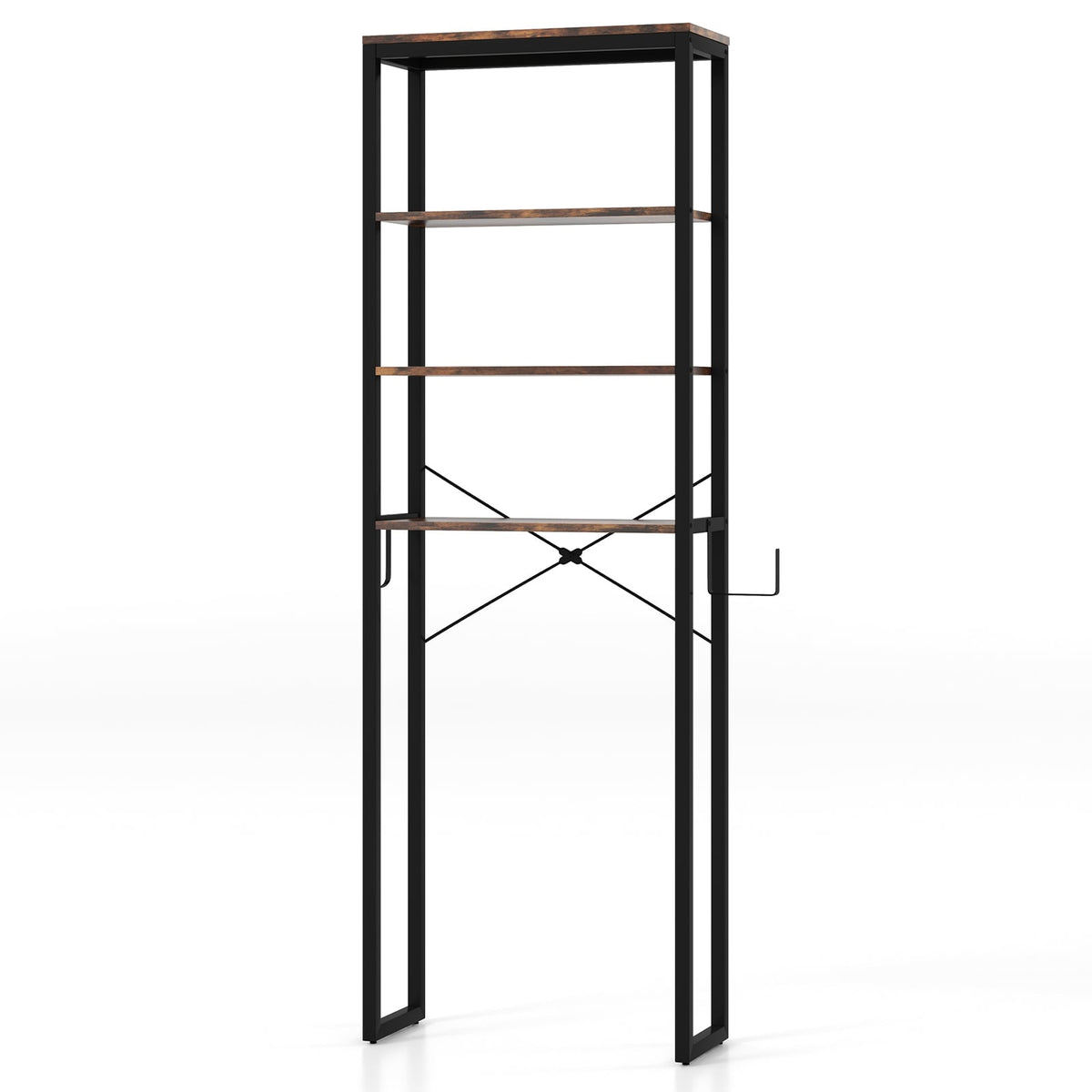 4-Tier Adjustable Bathroom Metal Storage Rack-Over the Toilet Storage-DECOROLALA