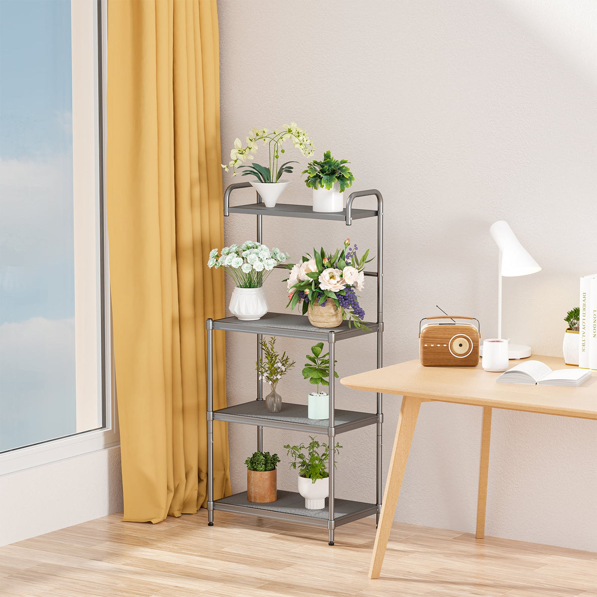 4-Tier Baker’s Rack Stand Shelves Kitchen Storage Rack Organizer-Baker’s Racks-DECOROLALA