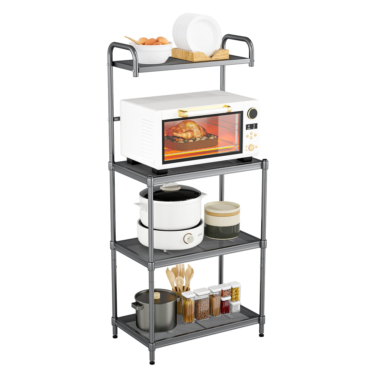 4-Tier Baker’s Rack Stand Shelves Kitchen Storage Rack Organizer-Baker’s Racks-DECOROLALA