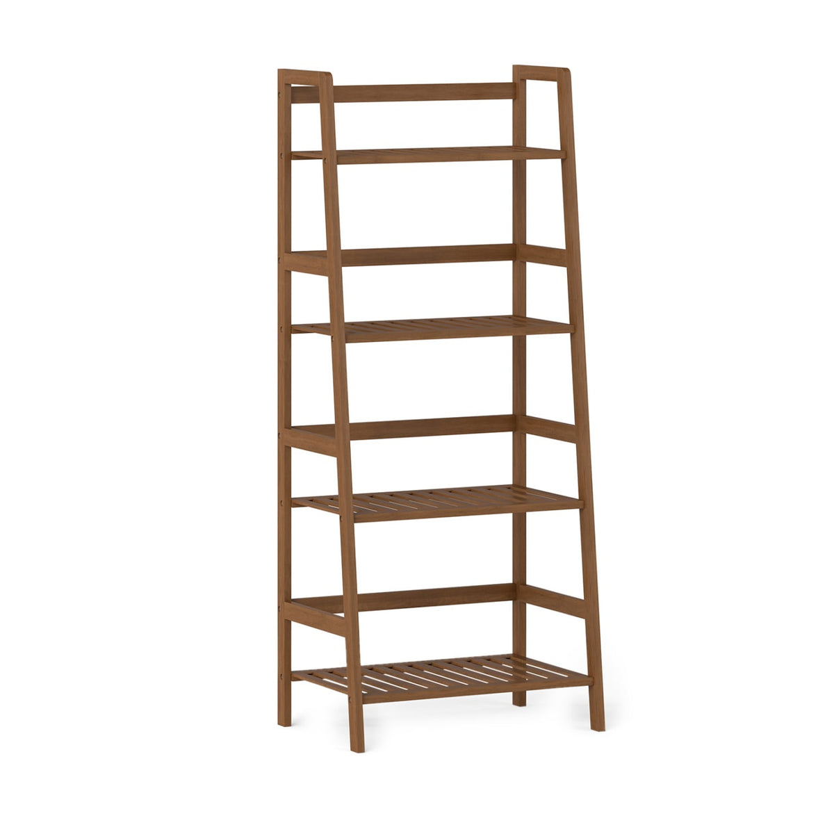 4-Tier Bamboo Plant Rack with Guardrails Stable and Space-Saving-Walnut-Plant Stands-DECOROLALA