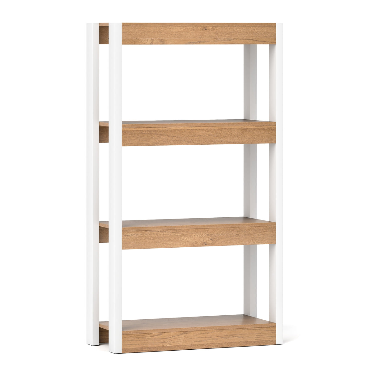 4 Tier Bookshelf Wooden Bookcase with Dual Anti-Tipping Kits-Natural-Bookcases-DECOROLALA