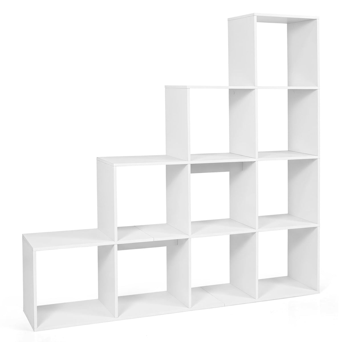 4-Tier Bookshelf with 2 Anti-Tipping Kits for Home Office-White-Bookcases-DECOROLALA