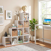 4-Tier Bookshelf with 2 Anti-Tipping Kits for Home Office-White-Bookcases-DECOROLALA