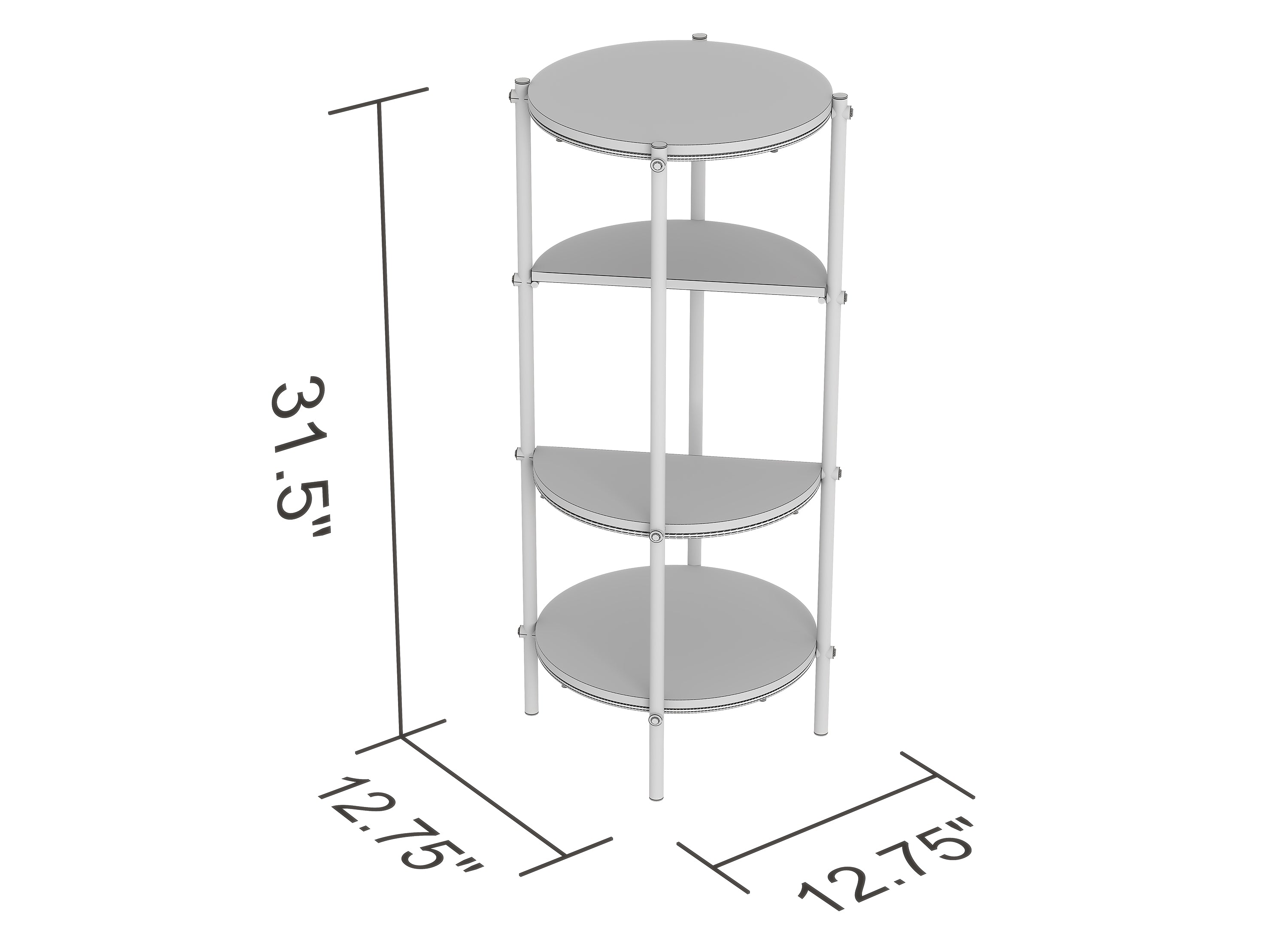 4-Tier Corner Etagere Shelf - Reclaimed Wood-Accent Tables-DECOROLALA
