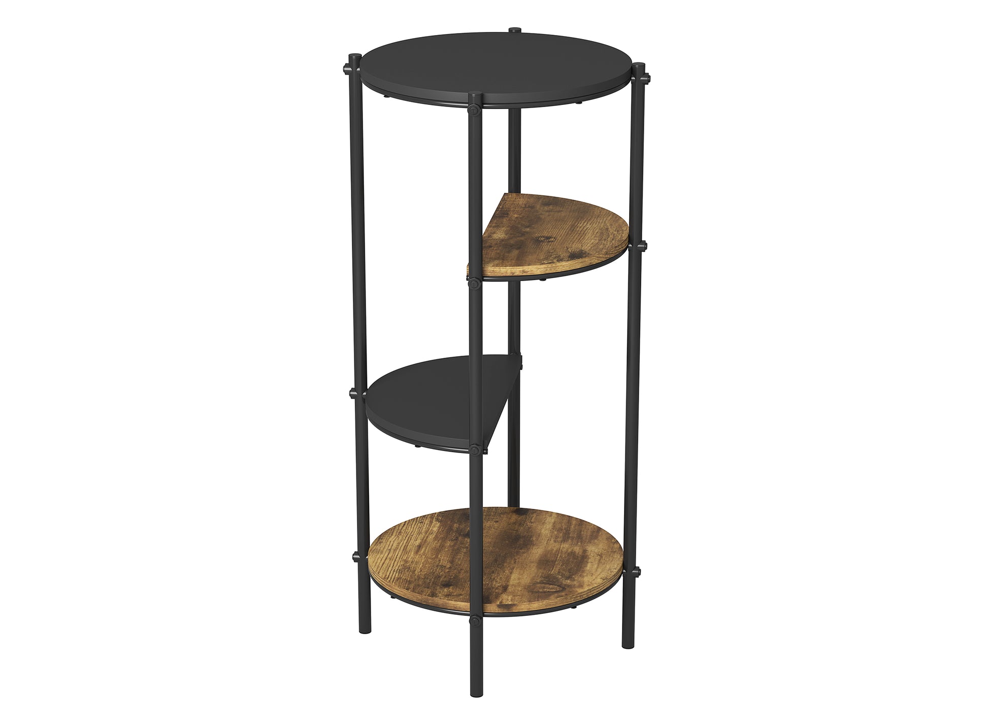 4-Tier Corner Etagere Shelf - Reclaimed Wood-Accent Tables-DECOROLALA