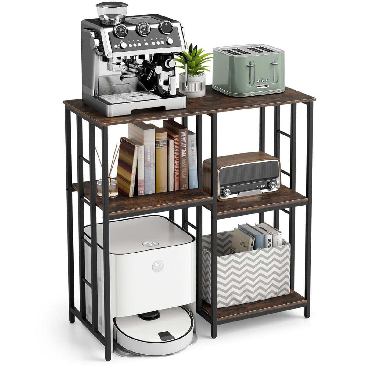 4-Tier Heavy-Duty Kitchen Baker's Rack- Brown-Baker’s Racks-DECOROLALA