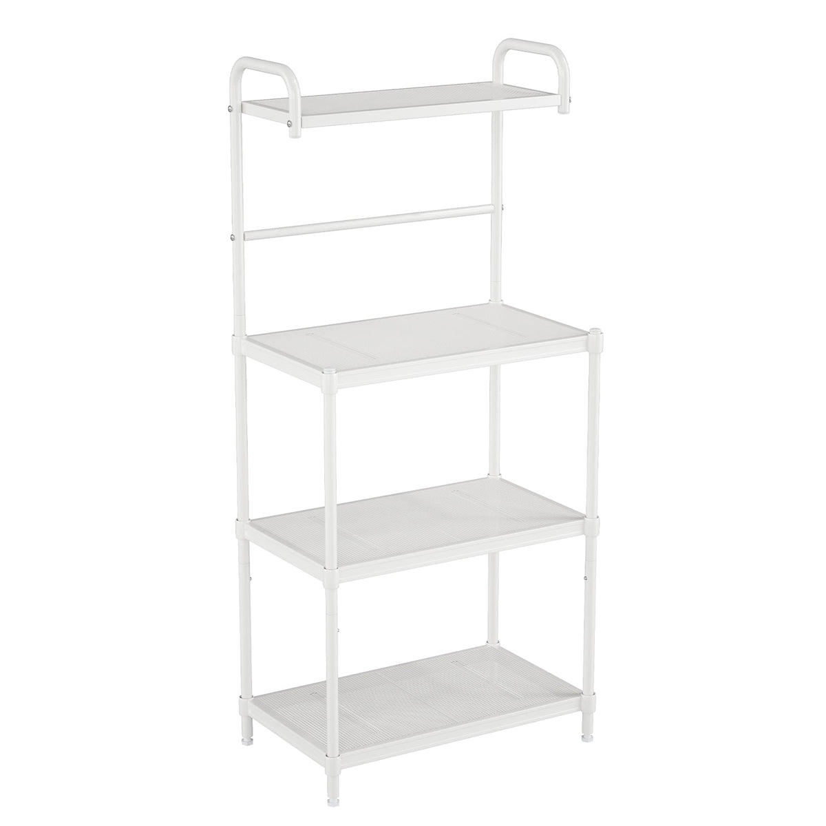 4-Tier Kitchen Storage Baker Microwave Oven Rack Shelves-White-Baker’s Racks-DECOROLALA
