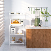 4-Tier Kitchen Storage Baker Microwave Oven Rack Shelves-White-Baker’s Racks-DECOROLALA