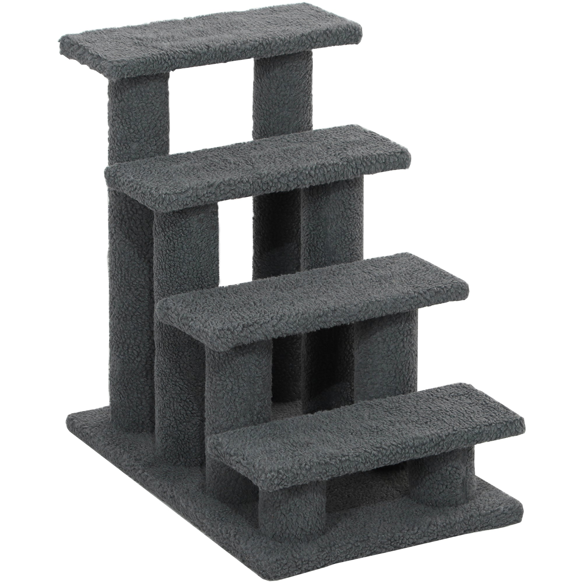 4-Tier Pet Stairs with Cat Scratching Posts - 23.5" Dark Grey-Cats-DECOROLALA