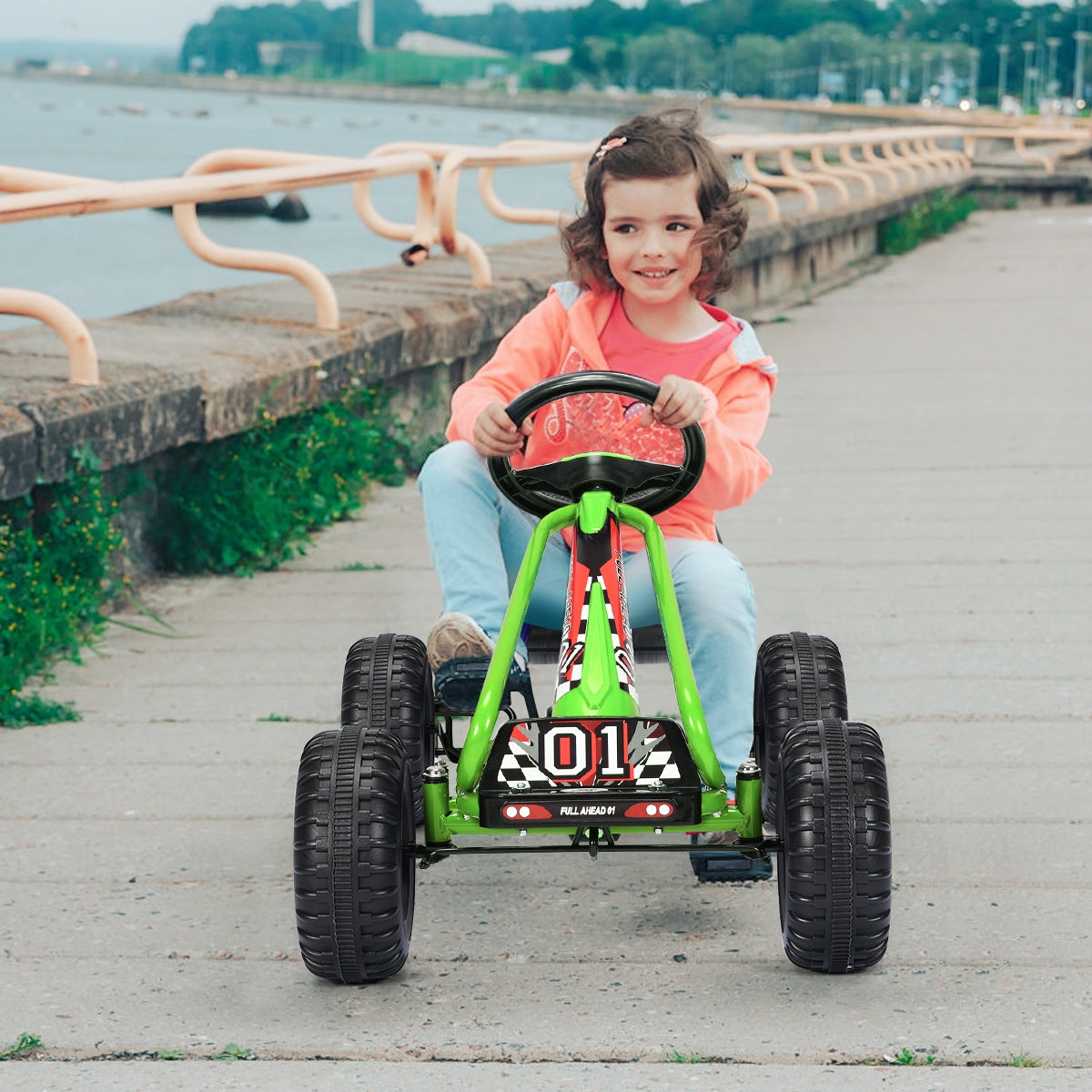 4 Wheel Pedal Powered Ride On with Adjustable Seat