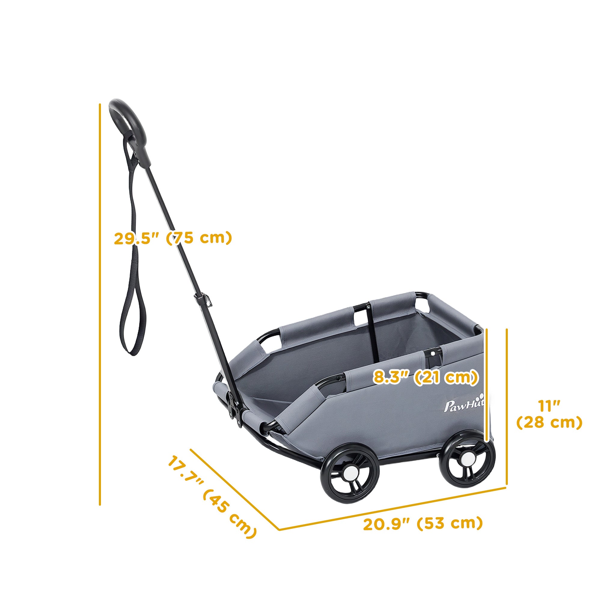 4 Wheels Folding Lightweight Pet Stroller with Universal Handle Rod, Storage Bag, Washable Cushion for Miniature Dogs-Dogs-DECOROLALA