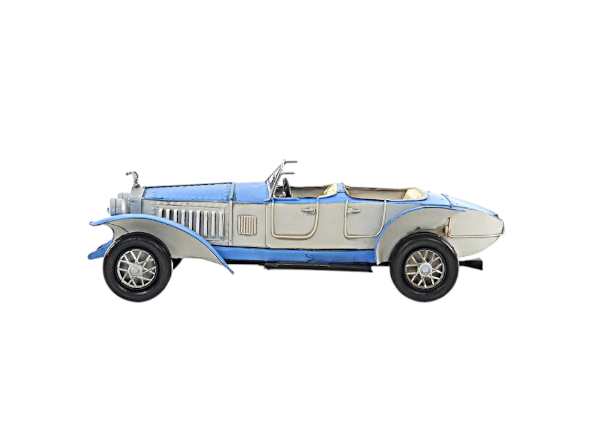 4" White Metal Hand Painted Model Car Tabletop Sculpture-Sculptures-DECOROLALA