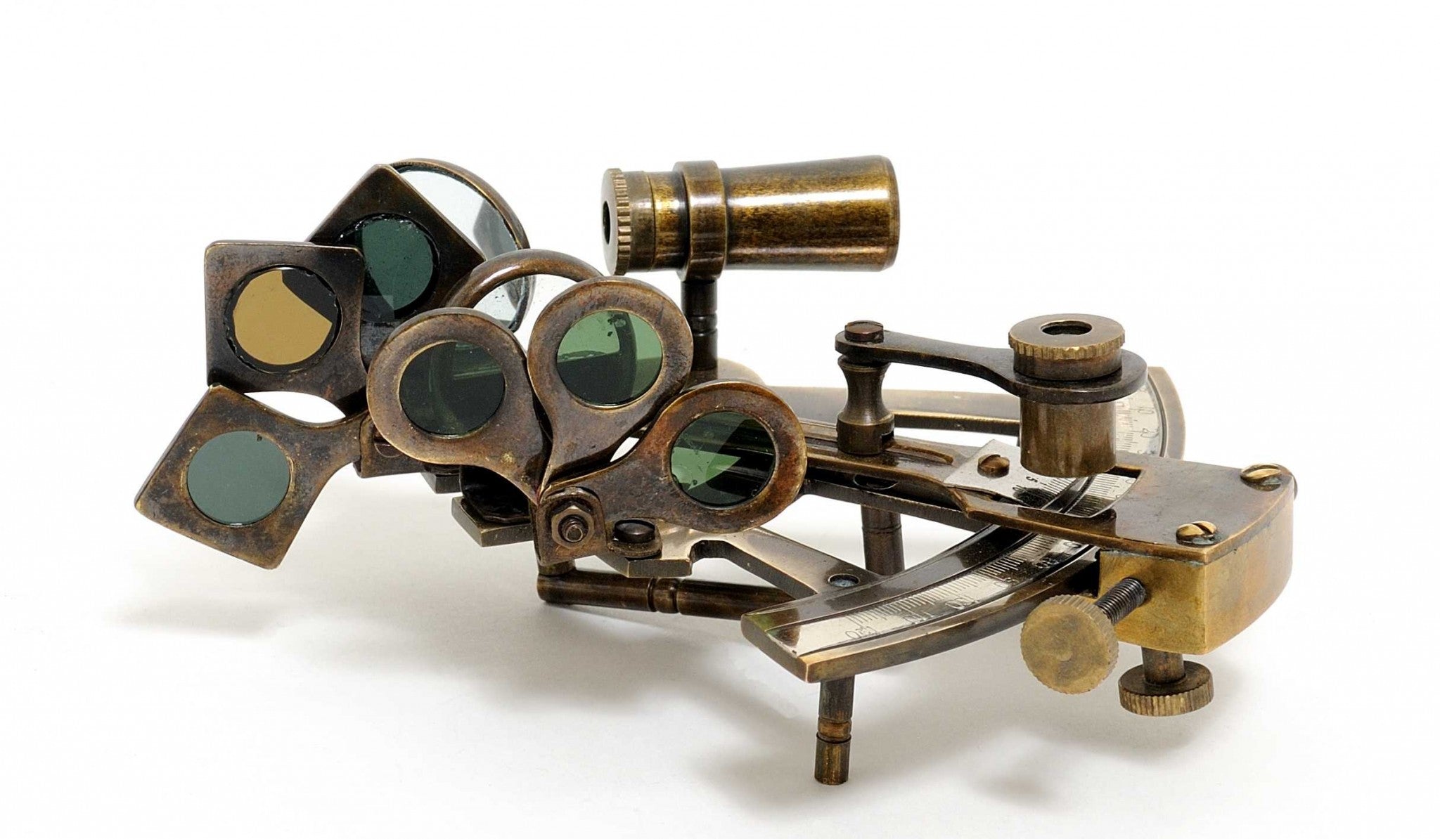 4" X 4.5" X 2.5" Nautical Sextant In Wood Box Medium-Sculptures-DECOROLALA