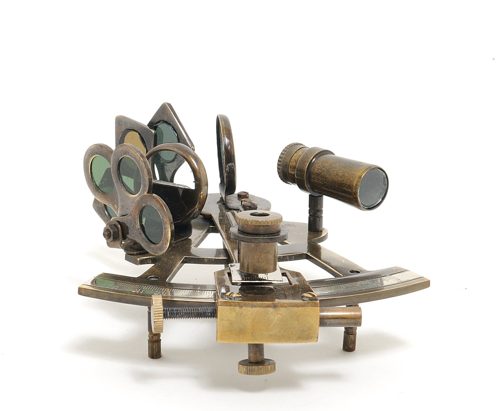 4" X 4.5" X 2.5" Nautical Sextant In Wood Box Medium-Sculptures-DECOROLALA