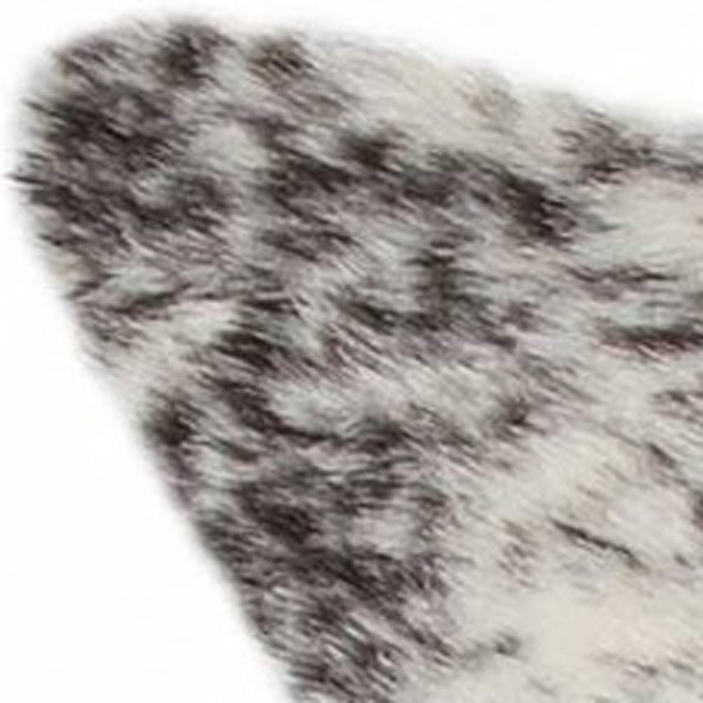 4' X 5' Black And White Faux Fur Animal Print Cowhide Washable Area Rug-Area Rugs-DECOROLALA