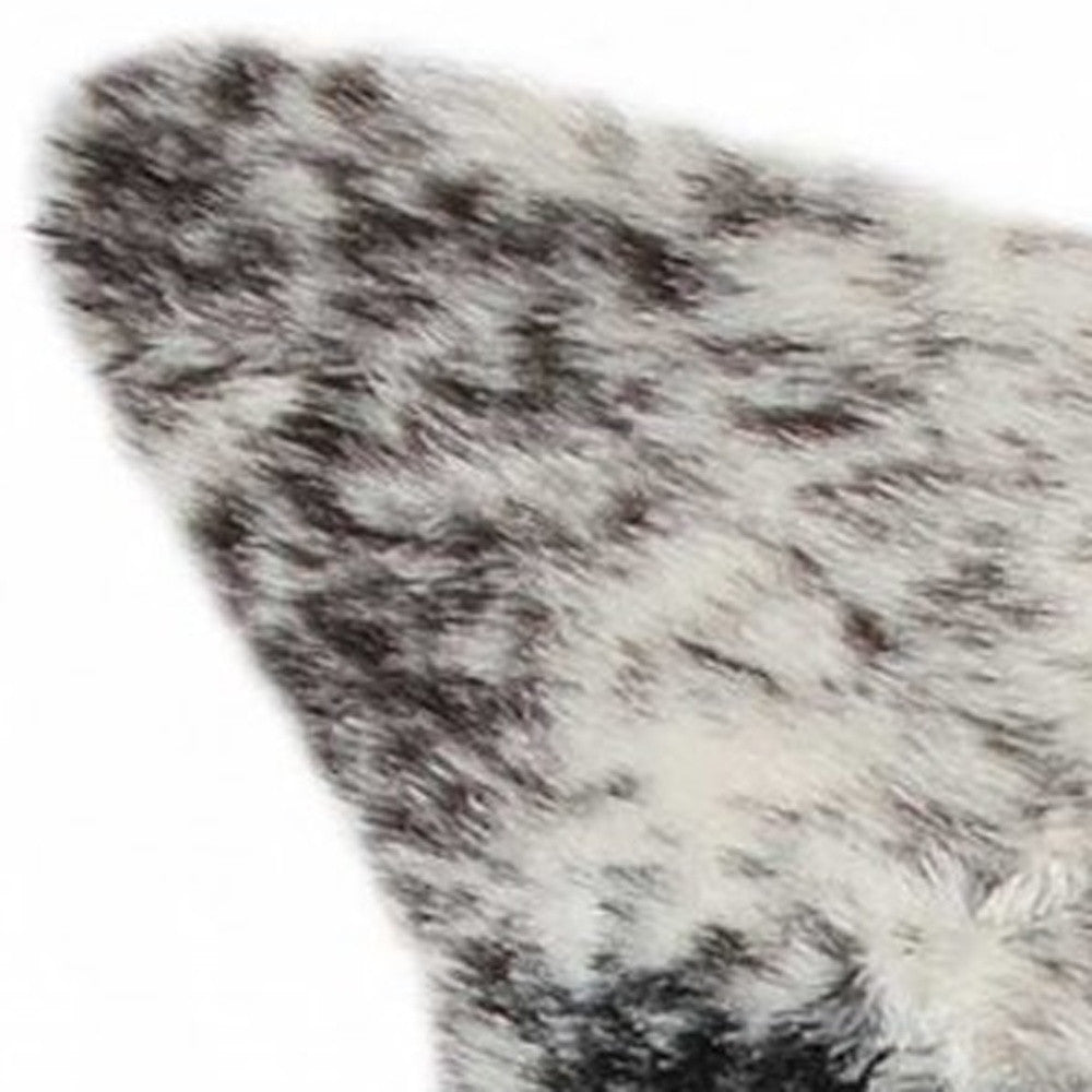 4' X 5' Black And White Faux Fur Animal Print Cowhide Washable Area Rug-Area Rugs-DECOROLALA