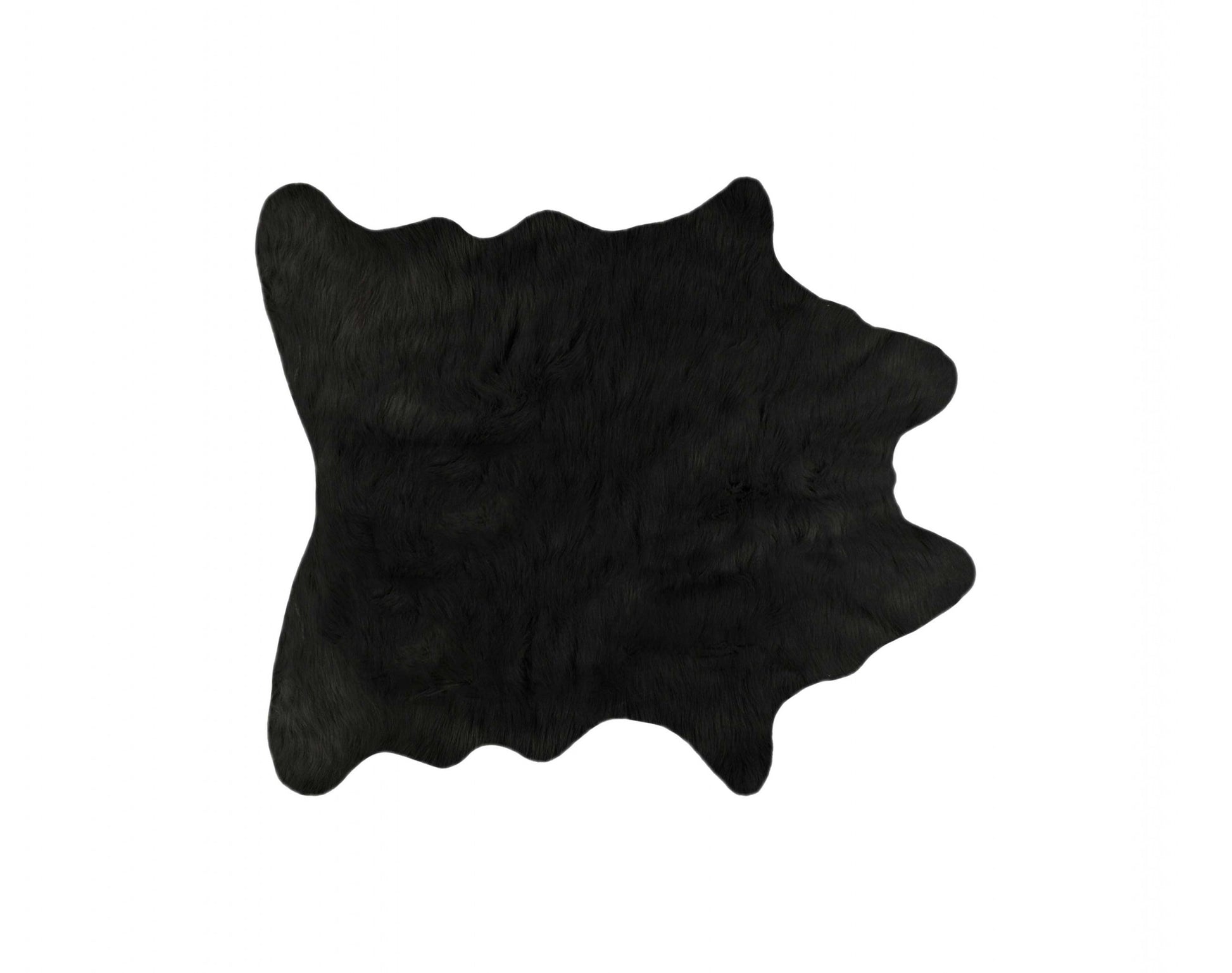 4' X 5' Black Faux Cowhide Washable Area Rug-Area Rugs-DECOROLALA