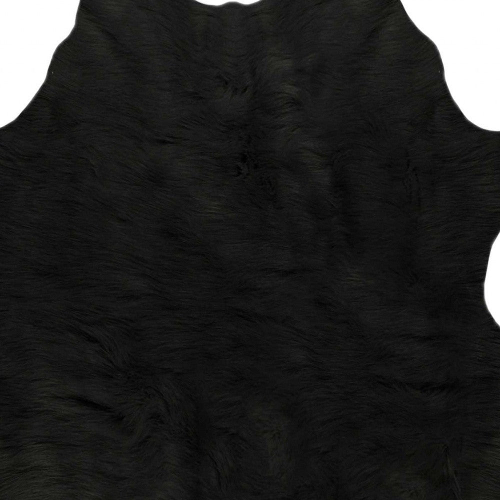 4' X 5' Black Faux Cowhide Washable Area Rug-Area Rugs-DECOROLALA