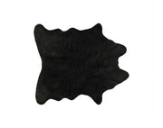 4' X 5' Black Faux Cowhide Washable Area Rug-Area Rugs-DECOROLALA