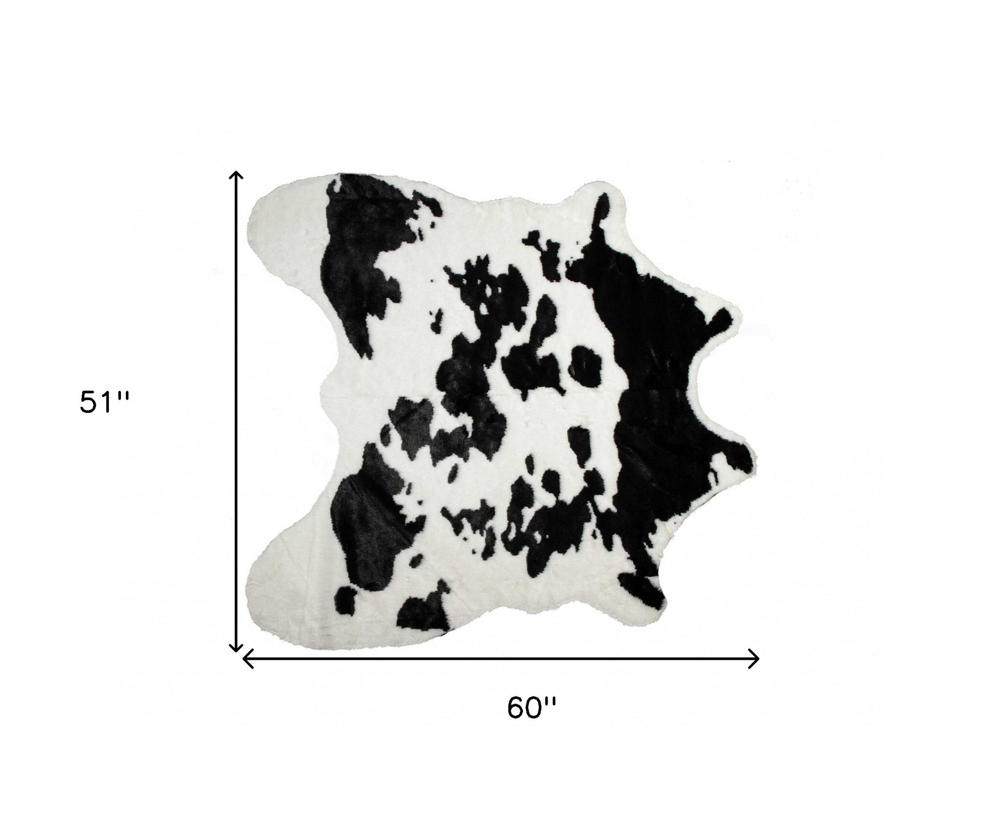 4' X 5' Brown And White Faux Fur Animal Print Washable Area Rug-Area Rugs-DECOROLALA