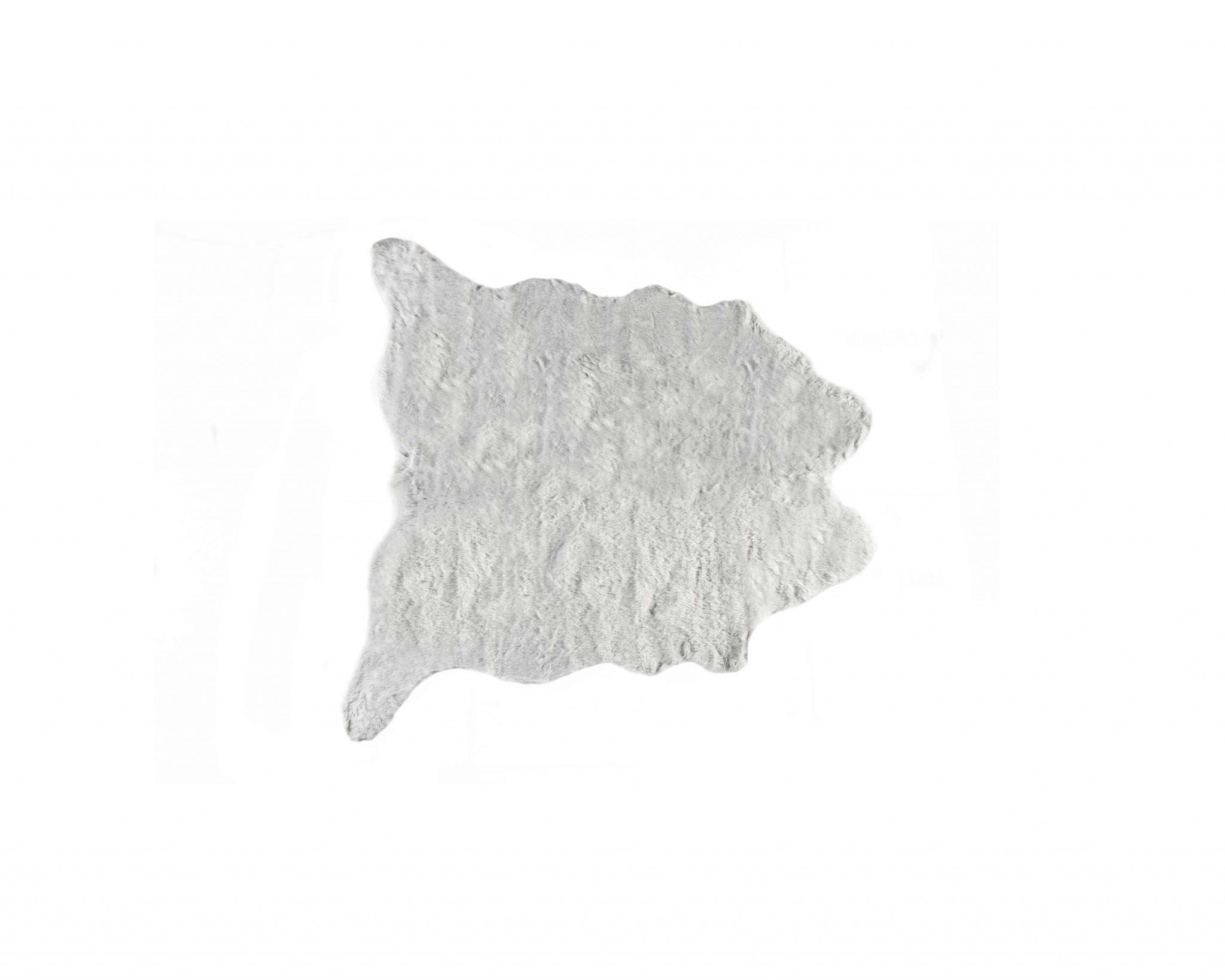 4' X 5' Gray Faux Fur Washable Area Rug-Area Rugs-DECOROLALA