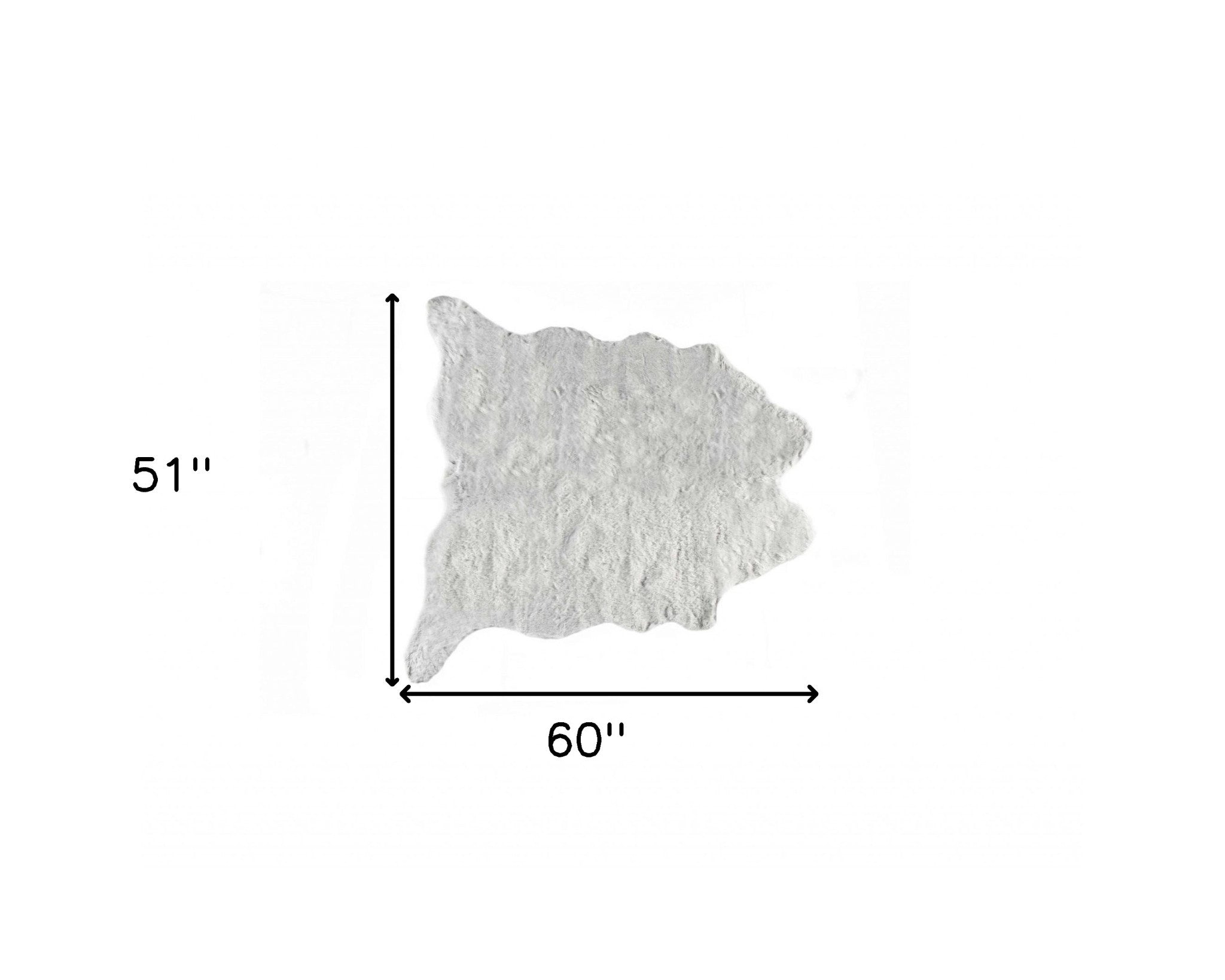 4' X 5' Gray Faux Fur Washable Area Rug-Area Rugs-DECOROLALA