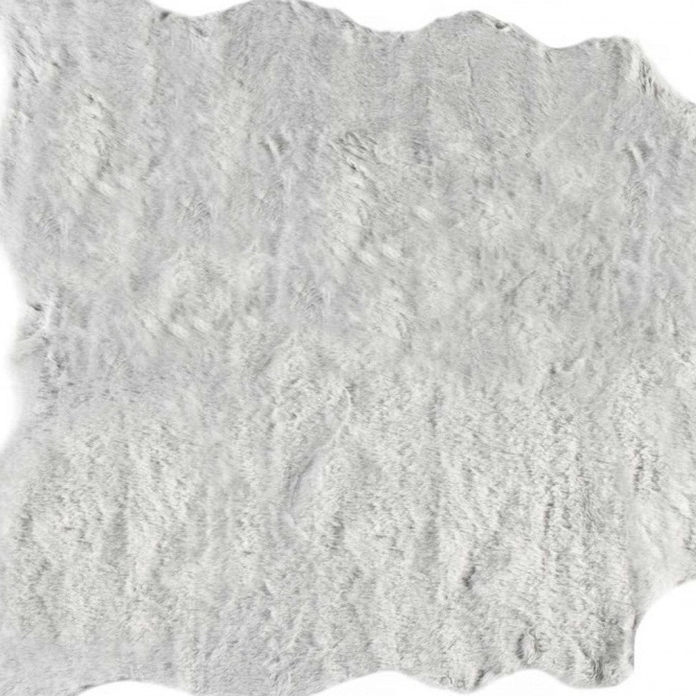 4' X 5' Gray Faux Fur Washable Area Rug-Area Rugs-DECOROLALA