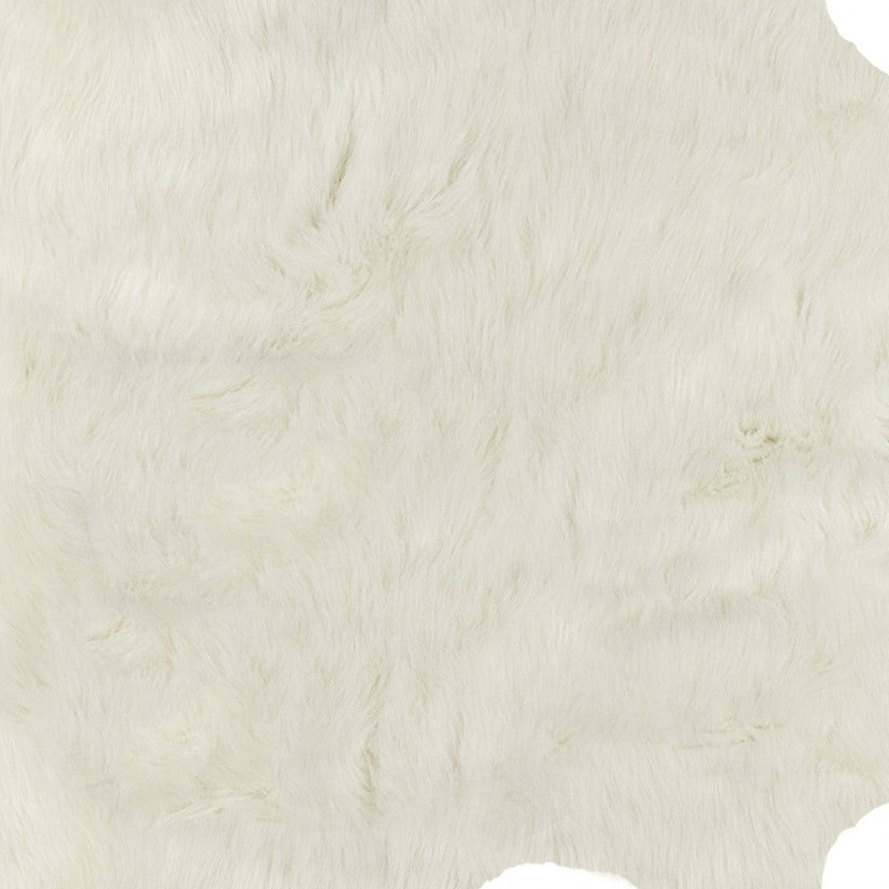 4' X 5' Off White Faux Cowhide Animal Print Cowhide Area Rug-Area Rugs-DECOROLALA