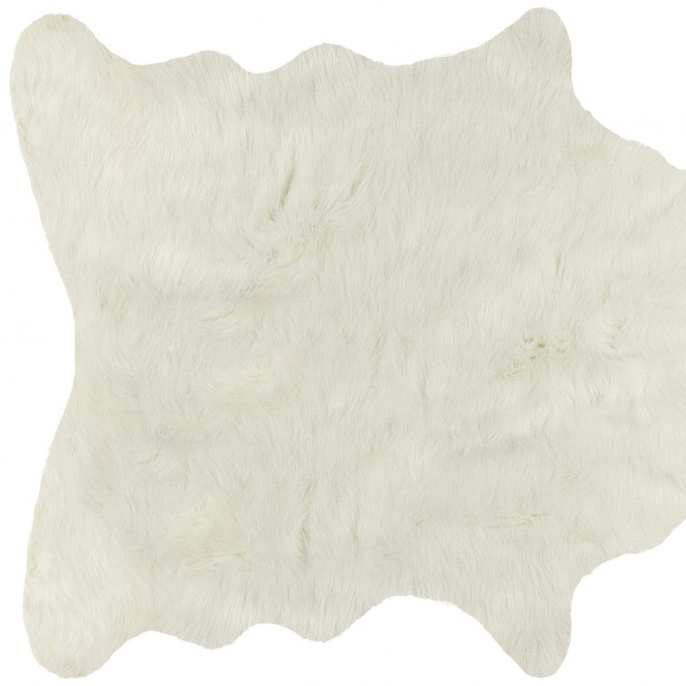 4' X 5' Off White Faux Cowhide Animal Print Cowhide Area Rug-Area Rugs-DECOROLALA