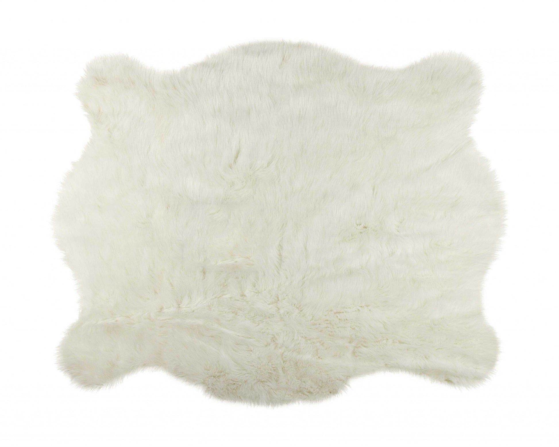 4' X 5' Polar Bear Off White Faux Hide Area Rug-Area Rugs-DECOROLALA