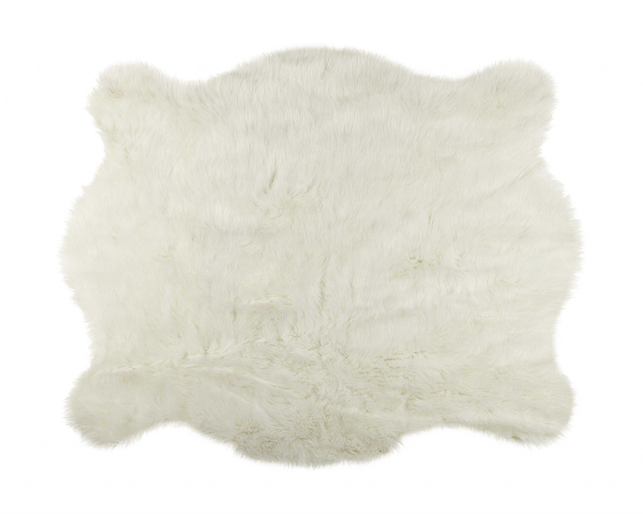 4' X 5' Polar Bear Off White Faux Hide Area Rug-Area Rugs-DECOROLALA