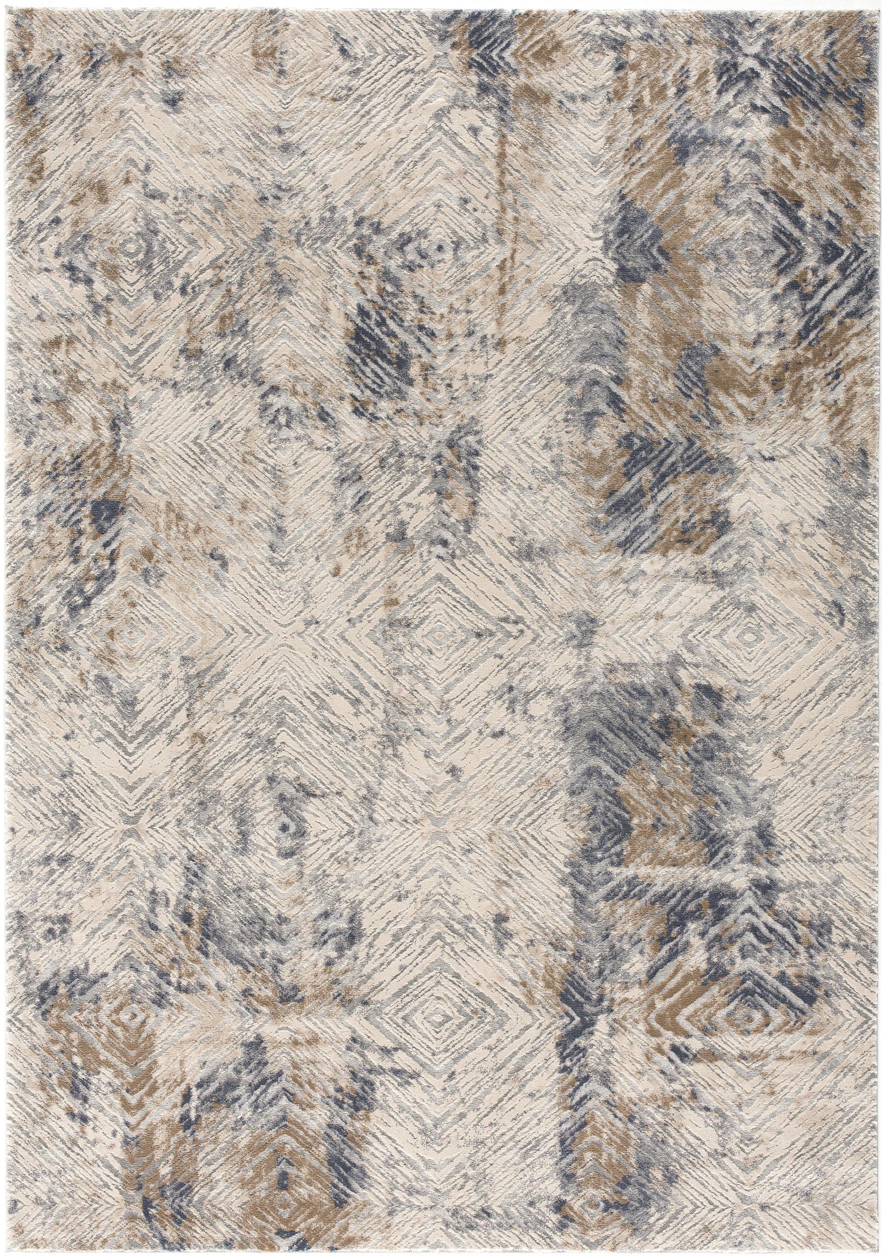 4' X 6' Beige Abstract Printed Area Rug-Area Rugs-DECOROLALA