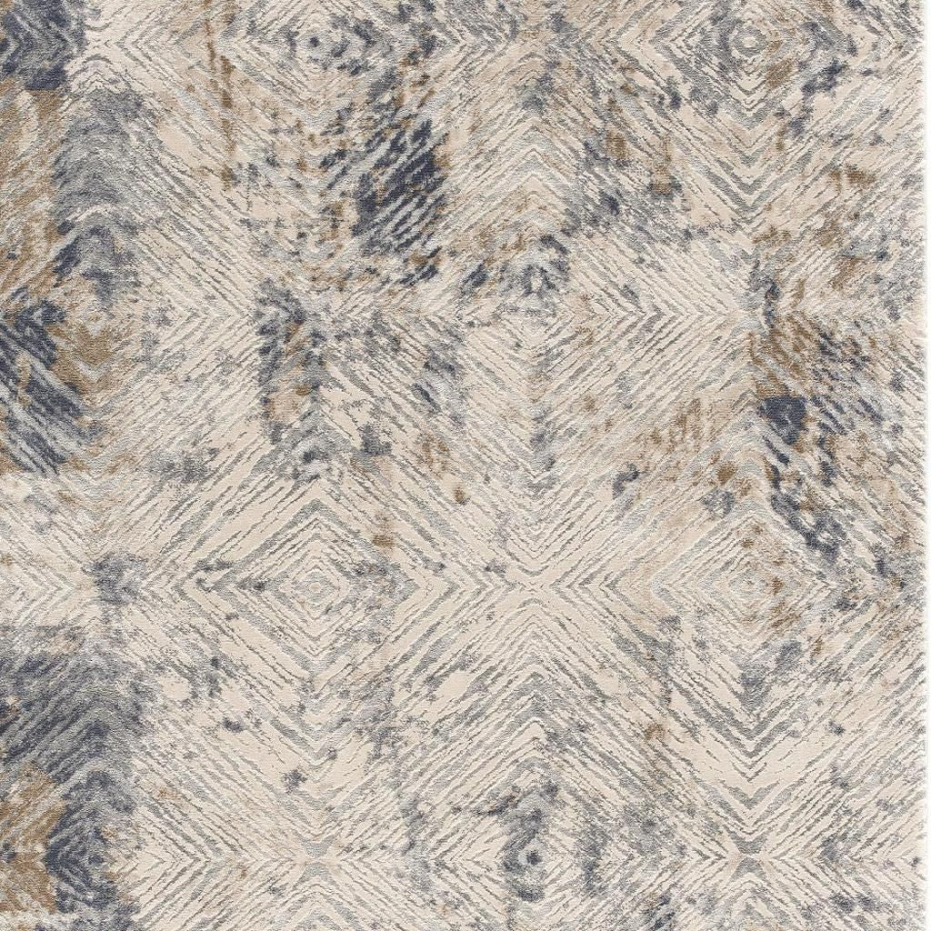 4' X 6' Beige Abstract Printed Area Rug-Area Rugs-DECOROLALA