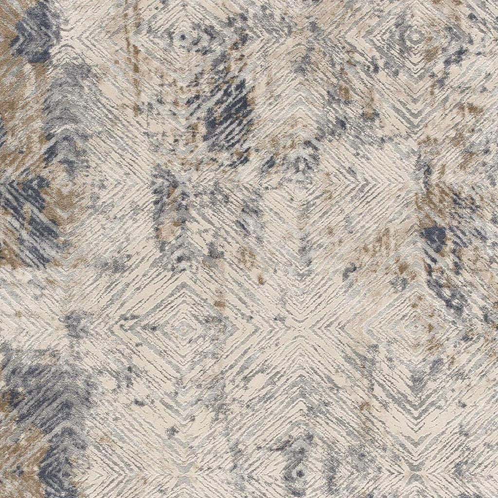 4' X 6' Beige Abstract Printed Area Rug-Area Rugs-DECOROLALA