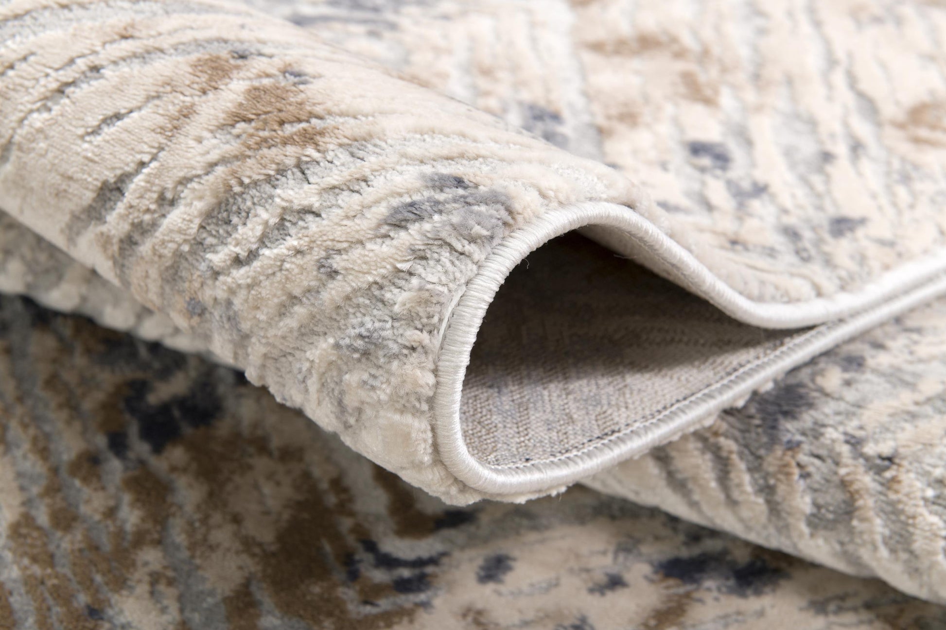 4' X 6' Beige Abstract Printed Area Rug-Area Rugs-DECOROLALA