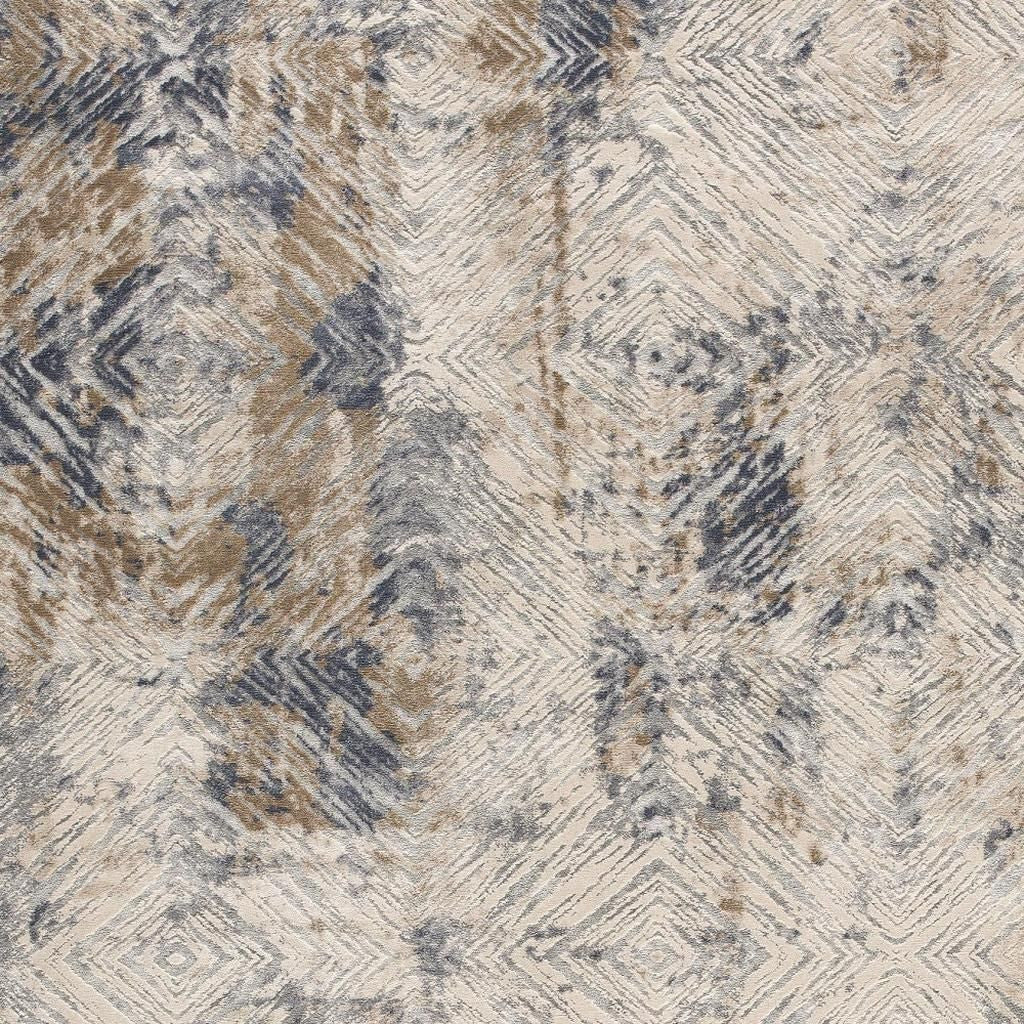 4' X 6' Beige Abstract Printed Area Rug-Area Rugs-DECOROLALA