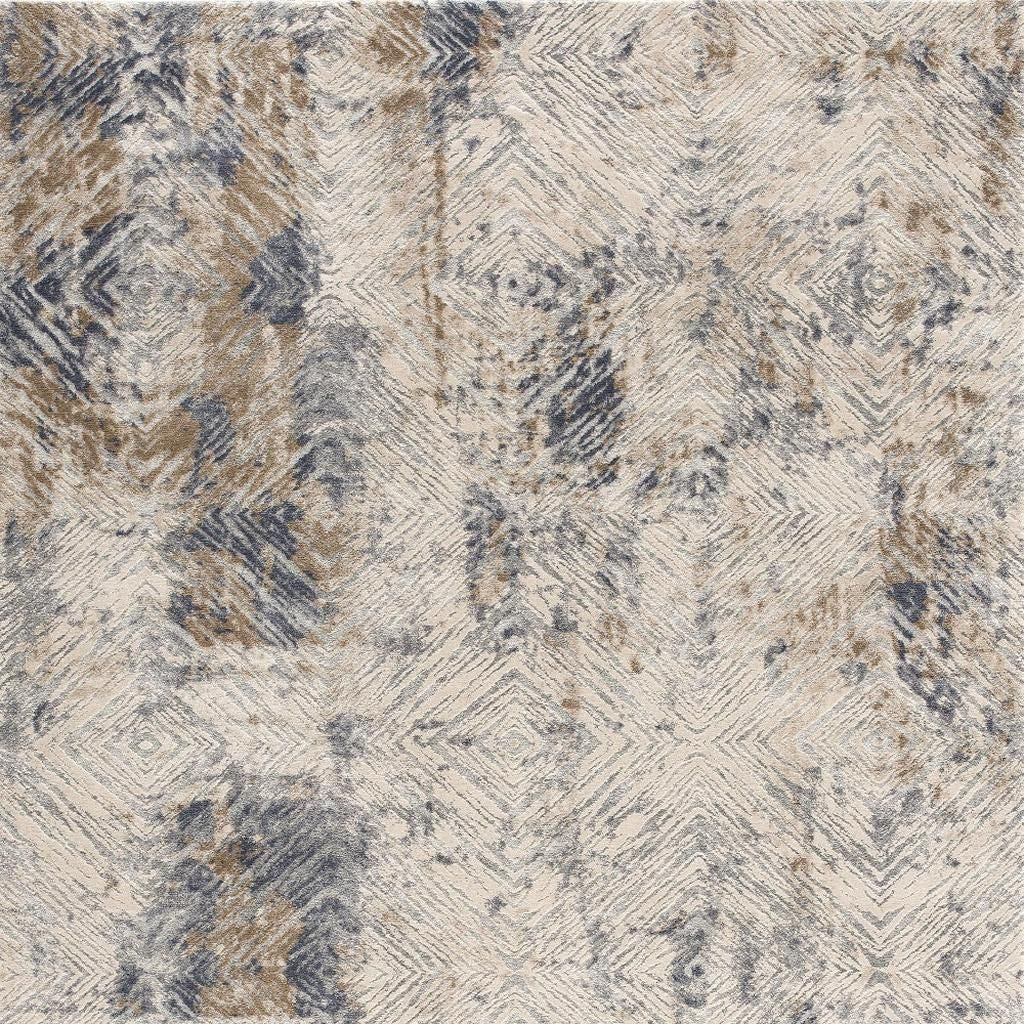4' X 6' Beige Abstract Printed Area Rug-Area Rugs-DECOROLALA