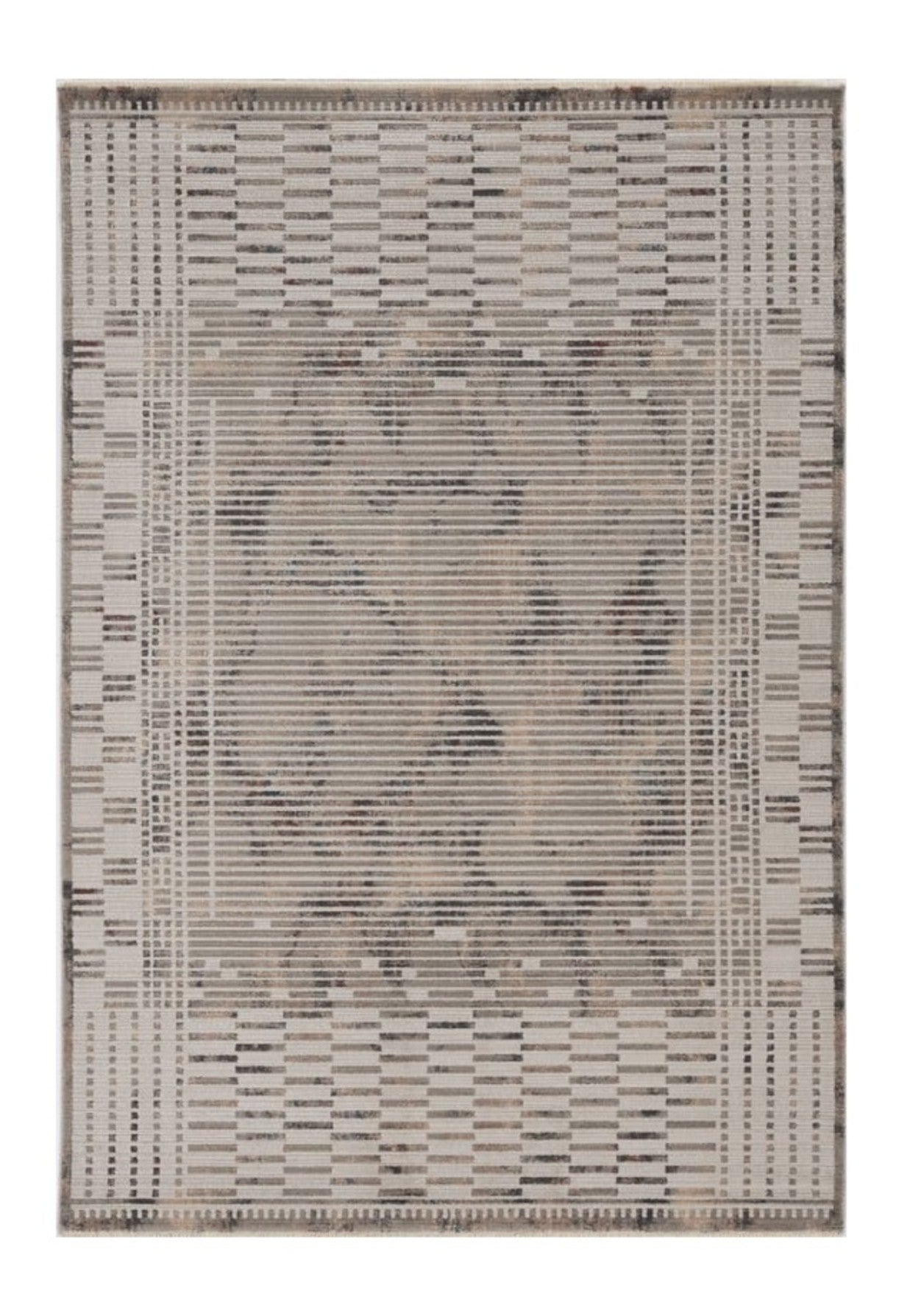 4' X 6' Beige And Brown Abstract Area Rug-Area Rugs-DECOROLALA