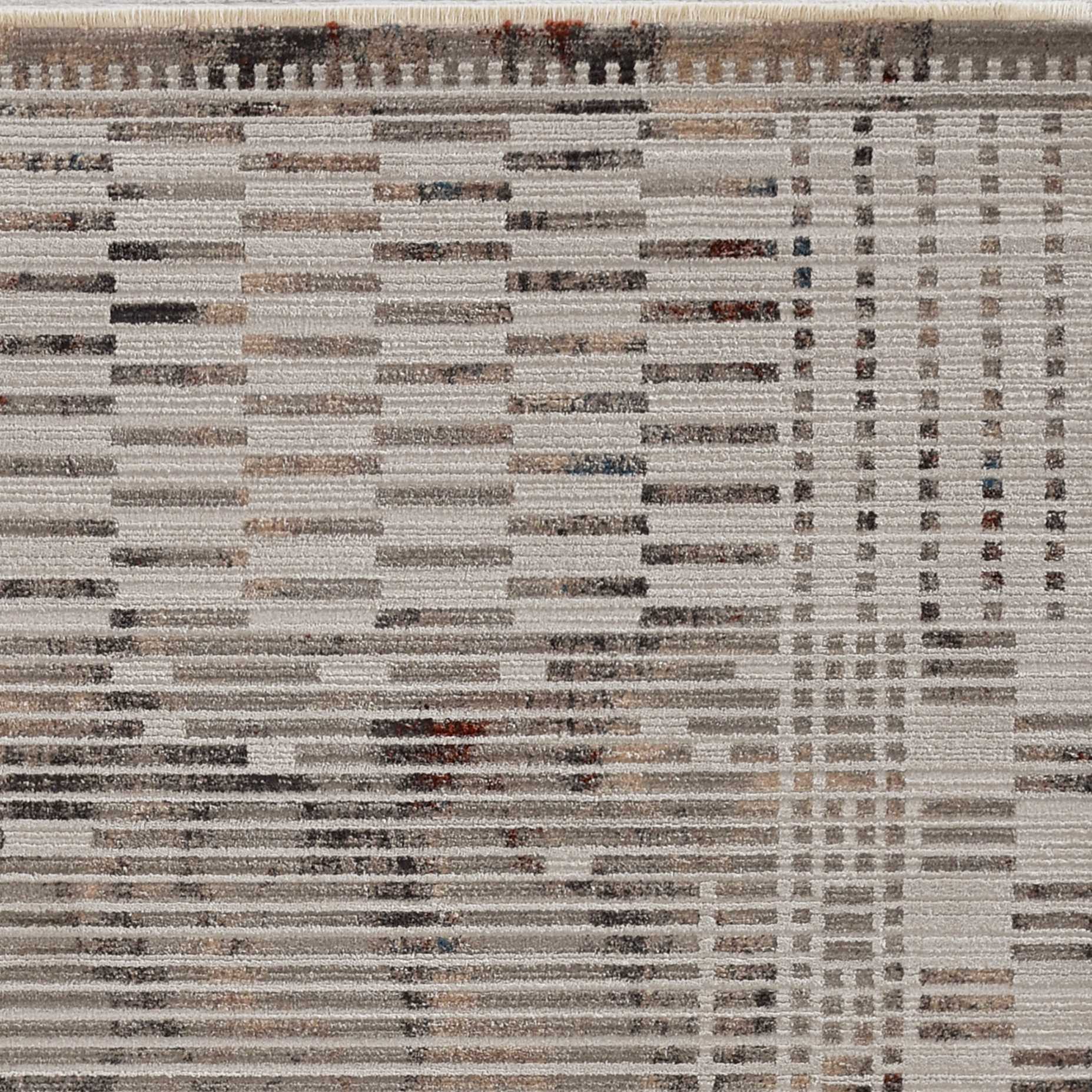 4' X 6' Beige And Brown Abstract Area Rug-Area Rugs-DECOROLALA